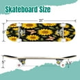 thumbnail image 2 of 31'' Complete Skateboard 7 Layer Canadian Maple Double Kick Deck Skateboards Watercolor sunflowers butterflies black Bright summer Skate Board for Beginner Adult Gifts, 2 of 5