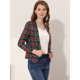 thumbnail image 3 of Allegra K Chaqueta Tipo Blazer Informal Con Solapa De Muesca Y Manga Larga Para Mujer Cuadros verdes S, 3 of 5
