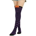 thumbnail image 3 of DQRPSEETB Women Halloween Socks Cartoon Devil Socks Over Knee Socks Striped Stockings Long Socks Beige, 3 of 6