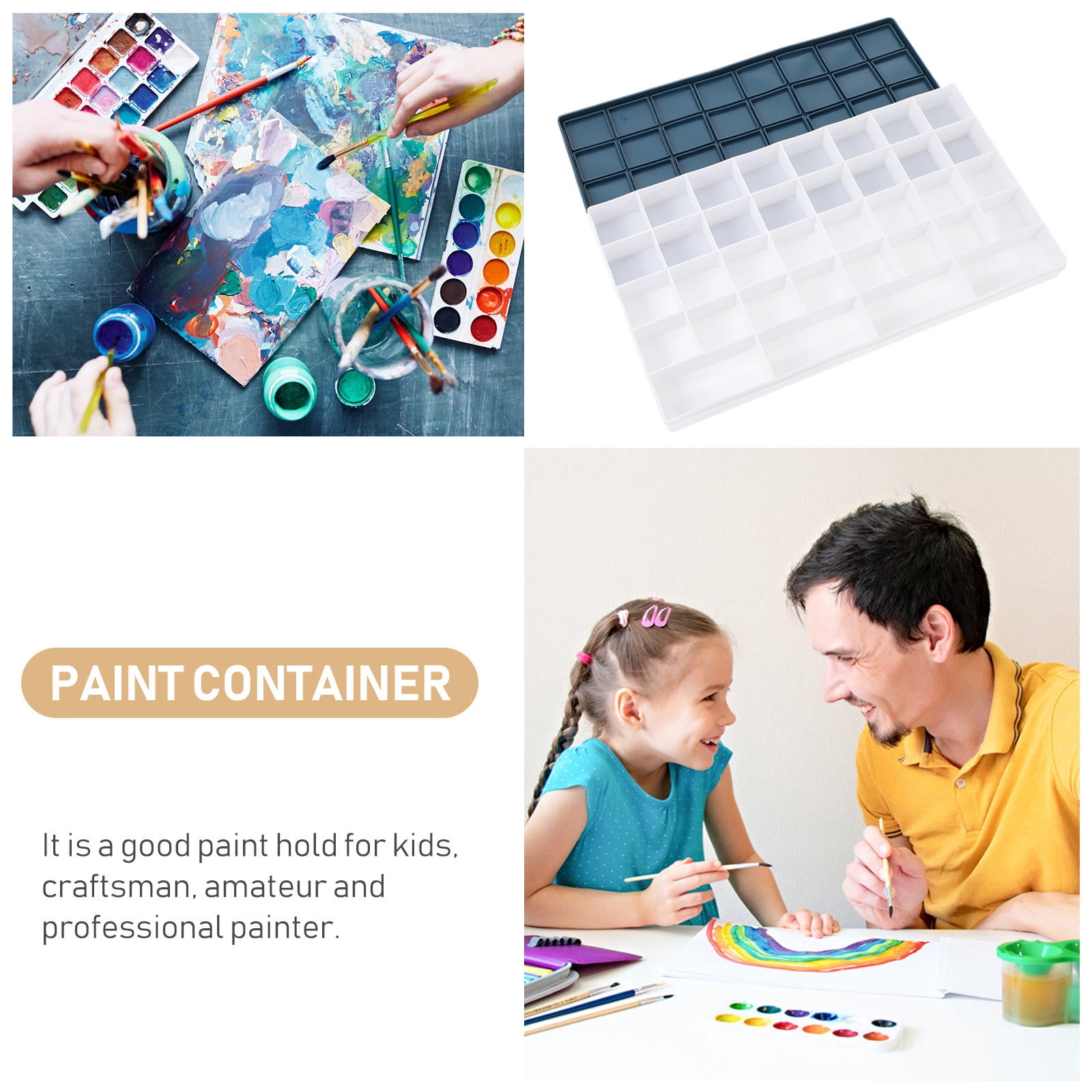WHAMVOX  3 Pcs Watercolor Palette Pigment Container Art Accessories Box