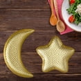 thumbnail image 6 of vlrwzc 2pcs Star And Moon Tray Iron Dinner Plates Metal Serving Plate Dessert Plate Dinner Dishes Plates Jewelry Dish For Events Mother Gift Family, 6 of 7