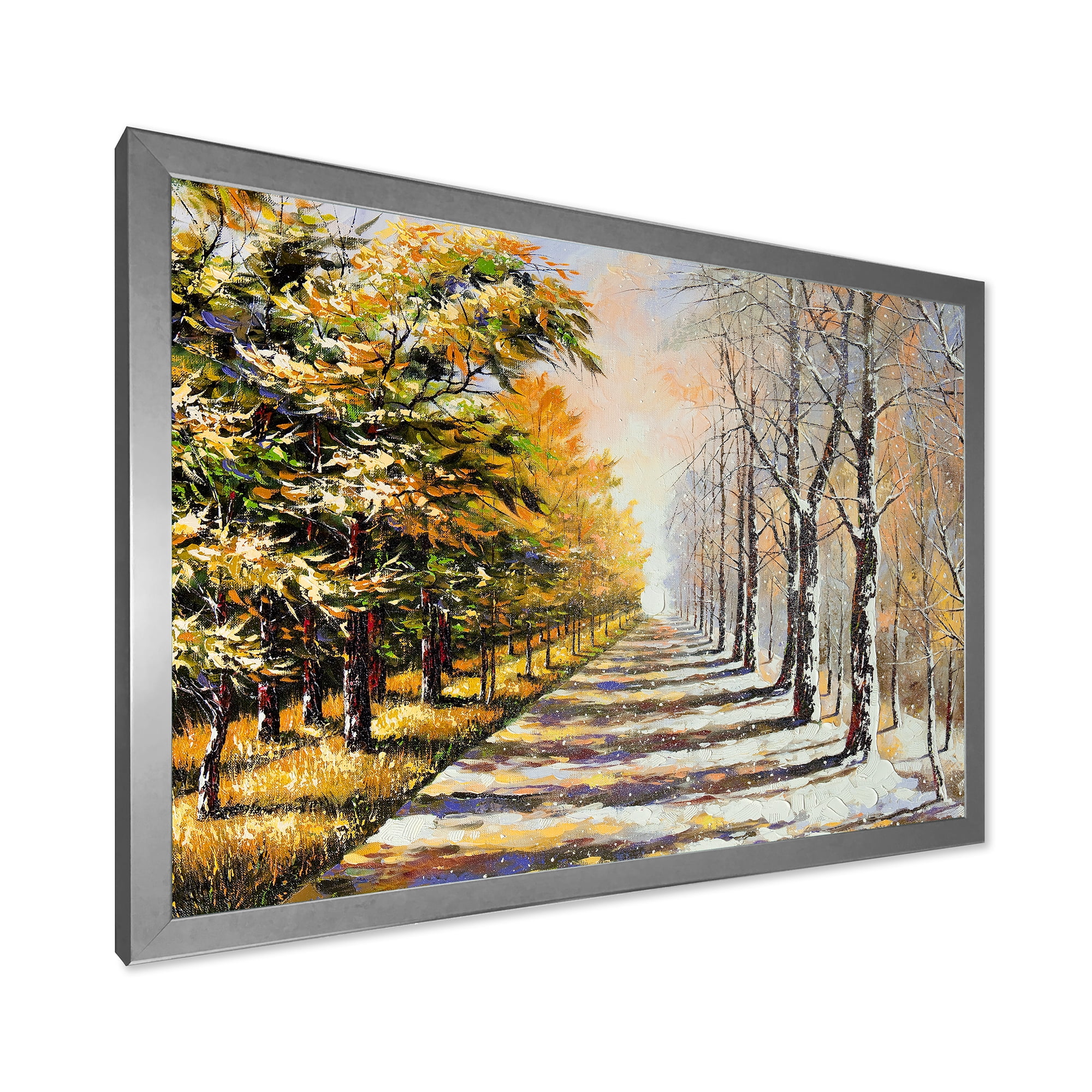 Designart 'Allegory On Theme Autumn and Winter' Traditional Framed Art Print