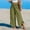 Army Green, variant on Azrian Summer Casual Long Trousers for Women Woman Fashion Solid Color Ruffle Elastic Waist High Waist Long Pants