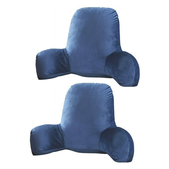 2X Pillow Back Bed with Armrest Support Bed Reading Waist Back Chair Car Sofa Rest Waist Pad ()