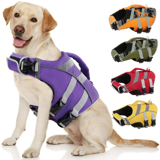 Chaleco salvavidas Kuoser para perros con rayas reflectantes para todos los tamaños