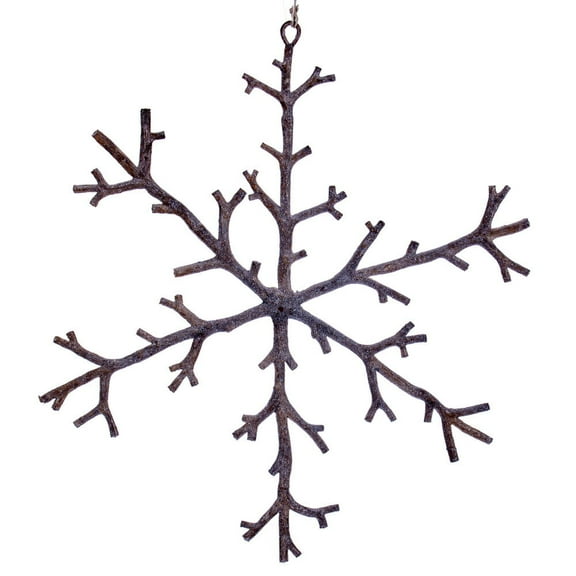 12" Beige Twig Snowflake Ornament 6/Bag