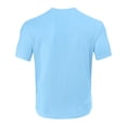 thumbnail image 6 of Leey-World Men's Cotton T-Shirts Oversized Unisex Short Sleeves Casual Loose Wash Solid Basic Tee Tops T Shirts Men(Light Blue,3XL), 6 of 6