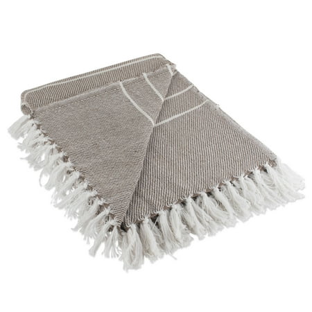 - DII CAMZ10383 Rustic Farmhouse Cotton Thin White Striped Blanket Throw, Stone