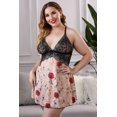 thumbnail image 2 of ABPHQTO Babydoll floral de empalme de sujetador de encaje de talla grande multicolor para mujer, 2 of 5