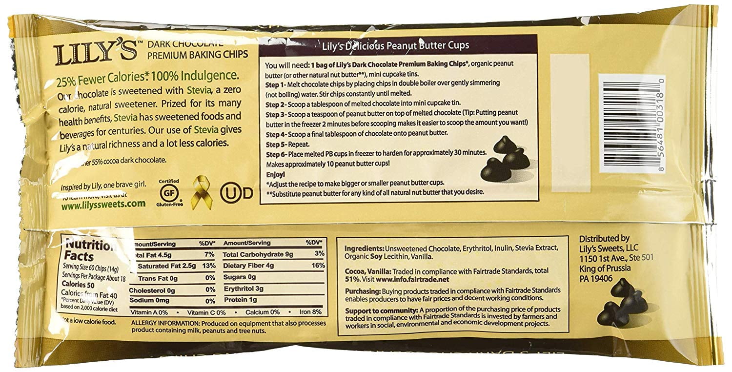 Lilys chocolate nutrition