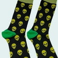thumbnail image 3 of Alien Face Pattern Socks from the Sock Panda (Adult Large - Men's Shoe Sizes 8-12), 3 of 3