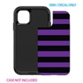 thumbnail image 2 of DistinctInk Custom SKIN / DECAL compatible with OtterBox Defender for iPhone 11 Pro MAX (6.5" Screen) - Black & Purple Bold Horizontal Stripes, 2 of 5