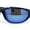 Black - Blue Mirror, variant on Mens Color Mirror 90s Styling Oval Roung Sport Rimless Plastic Wrap Sunglasses Black - Red Orange Mirror