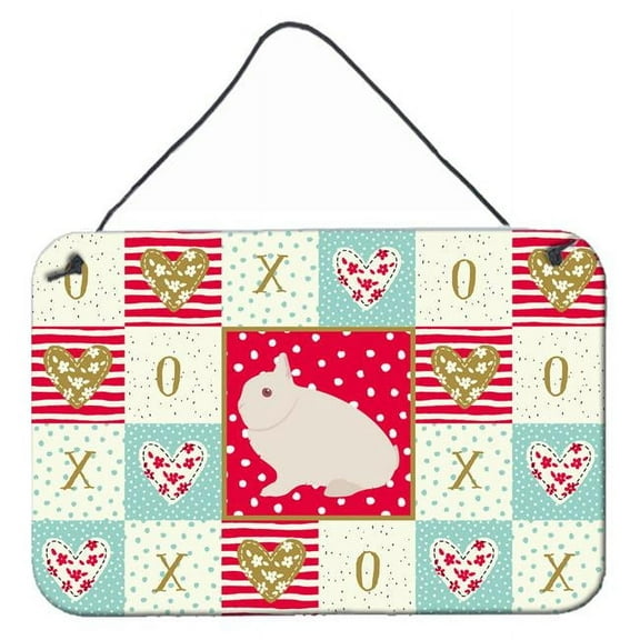 Caroline's Treasures CK5391DS812 Hermelin Rabbit Love Wall or Door Hanging Prints, 8x12, multicolor