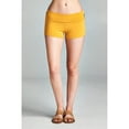 thumbnail image 3 of Essential Basic Junior Women Fold Over Low Rise Short Cotton Spandex Yoga Dance, 3 of 6