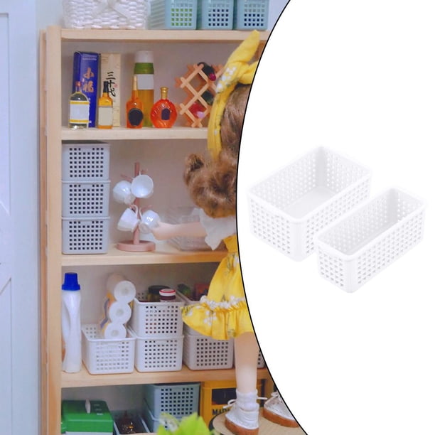 Cestas CUTICAT 1:12 2 uds mini canasta de casa de muñecas blanco