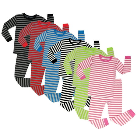 

Esaierr 2PCS Little Boys Girls Pajamas Sets Kids 100% Cotton Long Sleeve Sleepwear Pjs Outfit Christmas Striped Loungewear Outfit Spring Fall Jammies for 2-9 Years