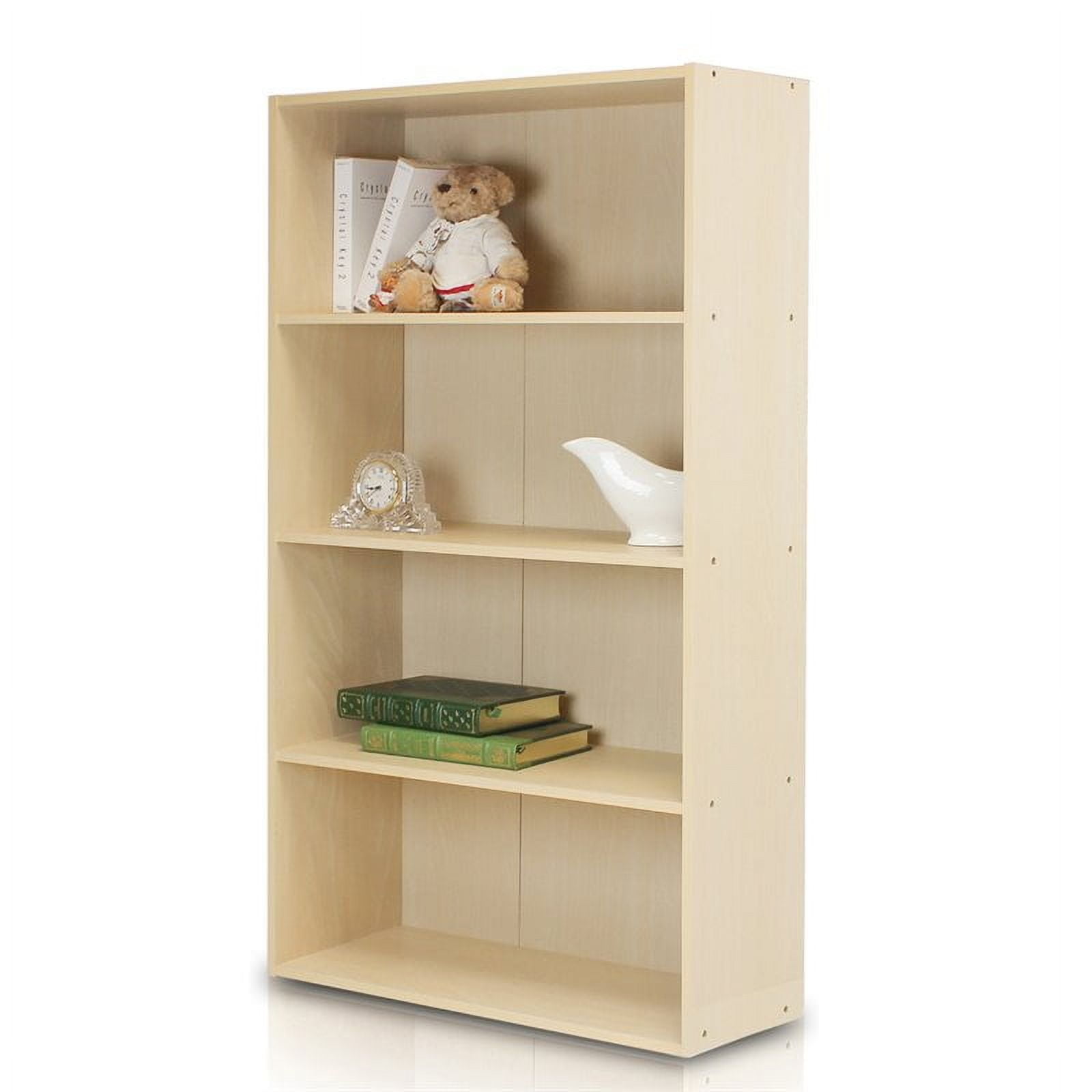 Furinno 11209SBE Pasir 4 Tier Open Shelf, Steam Beech