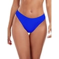 thumbnail image 1 of Ocean Blues Women's High Leg Bikini Bottom Mid Rise Swim Bottom Cheeky Royal Blue Bathing Suit Bottom, Size S, 1 of 7