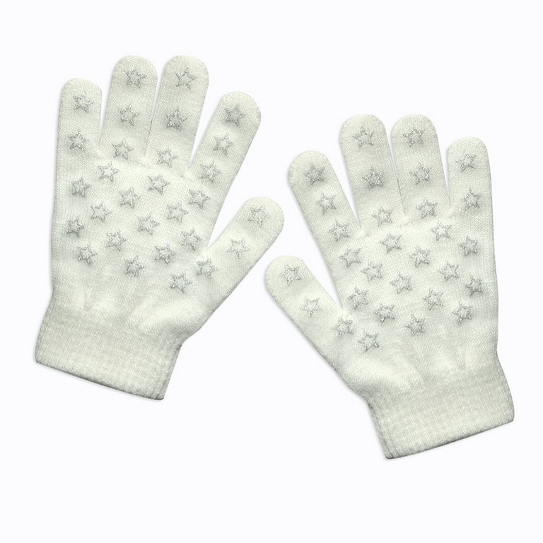 EvridWear Boys Girls Magic Stretch Gripper Gloves 3 Pair Pack (Dot,  M/6-8Years)
