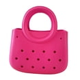 thumbnail image 3 of Bolsa de playa para mujeres Impermeable para el agua Pequeña bolsa Multipropósito de almacenamiento de verano con agujero Rosa, 3 of 8