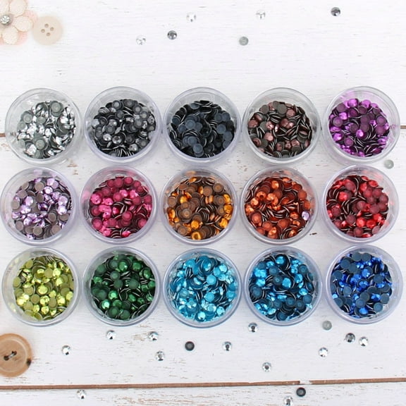15 Color Hot Fix Rhinestuds Hot Fix Metallic Rhinestones Set 2.8mm - 10SS - Fifteen 10 gross Packages - 21600 Total Rhinestuds