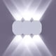 thumbnail image 1 of Luz LED de pared para interiores de 6 W, lámpara de pared moderna rectangular hacia arriba y hacia abajo, iluminación de pared de aluminio, luz blanca fría de 6000 K, blanco JAMW Sencillez, 1 of 5