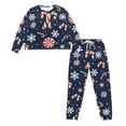 thumbnail image 2 of Tutolipy Christmas Pjs Set for Women Snowflake Lollipop Printed Drawstring Pajamas Comfy Sleepwear Long Sleeve Shirt and Pajama Pants Lounge Sets, 2XL, 2 of 7