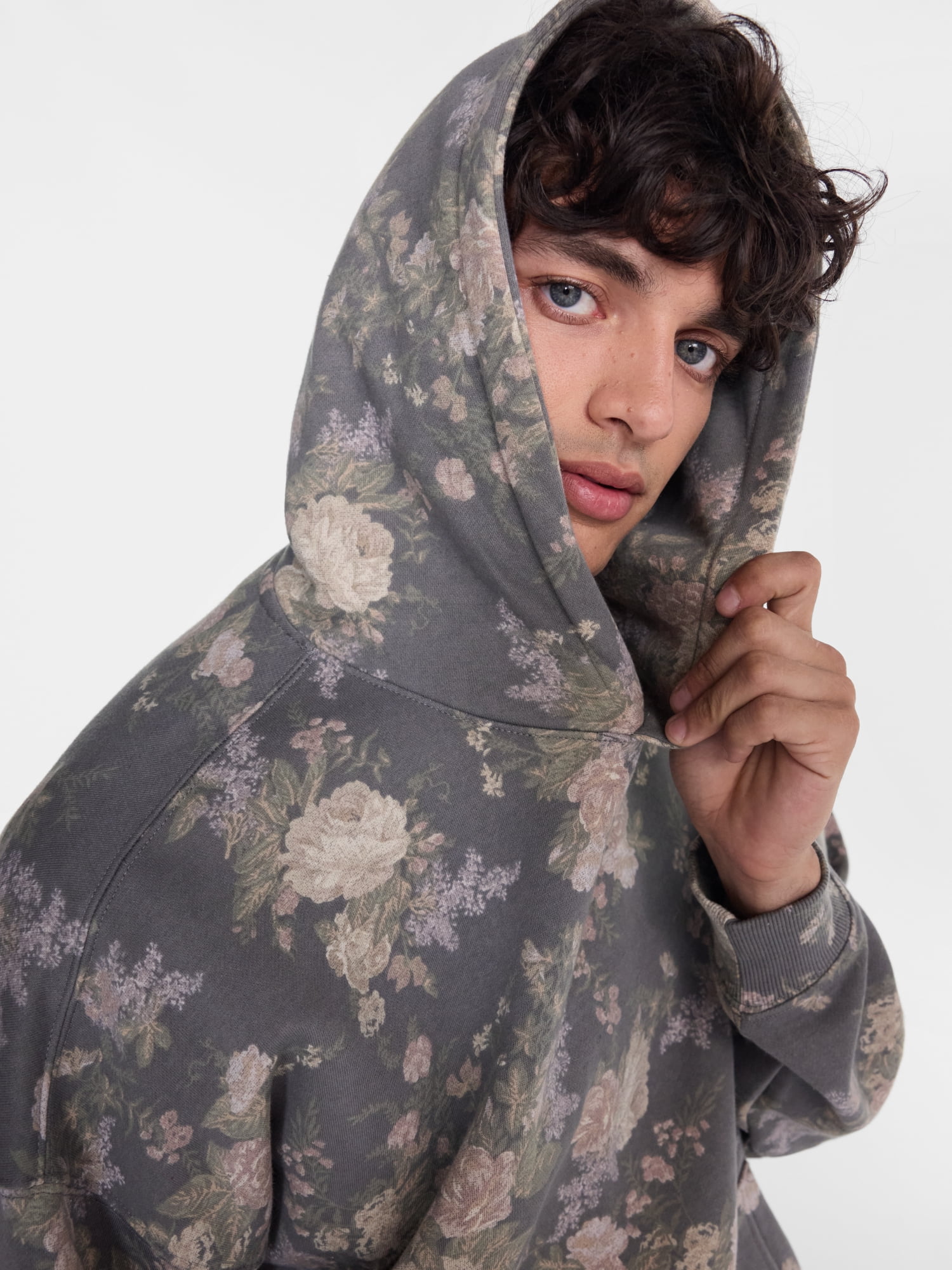 No Boundaries Boxy Fit Oversized Fleece Hoodie with Long Sleeves, Men's XS-4XLT