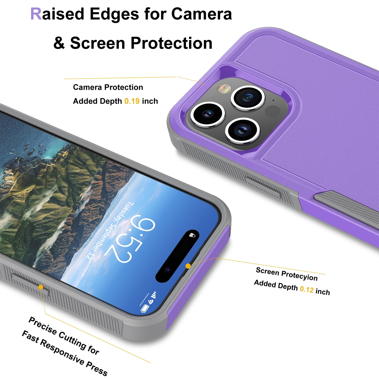 This iPhone 15 Case snugly envelops your phone & offers dual-end access
