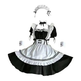 Disfraz De Sirvienta Francesa Lolita Anime Con Orejas De Gato, Guantes Y Calcetines – Cosplay De 8 Piezas Para Mujer Y Hombre