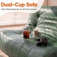 thumbnail image 6 of Homall Floor Sofa Bed, PU Leather Lazy Sofa, 2-Seater Floor Sofa Chair Lounge Chair with 2 Cup Holders for Living Room/Dorm Living Room, Green, 6 of 7