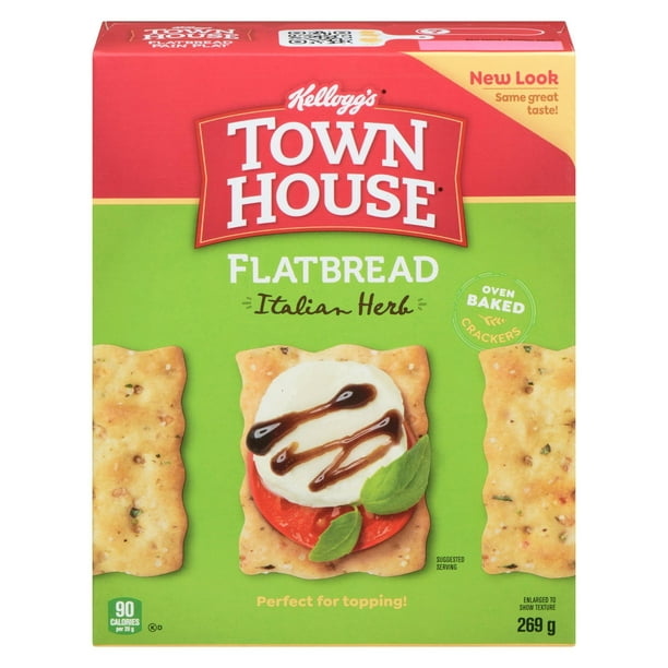 Kellogg’s Town House Flatbread Crisps Italian Herb Crackers 269g
