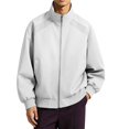 thumbnail image 2 of PNTUTB Fashion Men's Jacket Full Zip Stand Collar Long Sleeve Coat Solid Color Casual Comfort Daily Trendy Versatile Outwear with Pockets, 2 of 6