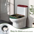 thumbnail image 4 of HELLHERO Christmas Snowman Gingerbread Man Toilet Seat Set 17"x21" Stretch Easy to Install for Household, 4 of 5
