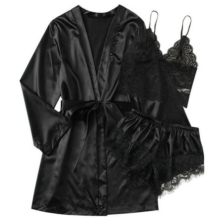 Yuhangmm Satin Silk Pajamas Women Nightdress Lingerie Robes Underwear Sleepwear Sexy Sexy Lingerie Gown