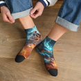 thumbnail image 3 of Pofeuu Blue Dragon And White Tiger Print 30cm Socks, Adult Running Hiking Socks for Youth and Adult, 3 of 7