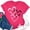 Pink, variant on Babysbule Valentine's Day Love Print Short Sleeve T-Shirts (Women's Petite)