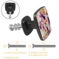thumbnail image 3 of 4 Pcs Cabinet Handle Drawer Pulls Colorful Floral Knobs with Screws Square Furniture Office Cabinet Knob Decoration, 3 of 7