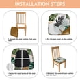 thumbnail image 4 of Green Boho Plant Pattern Seat Covers for Dining Room Chairs Set Of 4,Stretch Printed Washable Chair Seat Cover with Elastic Ties and Button,Removable Waterproof Couch Cushion Covers, 4 of 6
