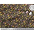 thumbnail image 2 of Soimoi Green Heavy Canvas Fabric Leaves & Grandiflora Roses Floral Printed Craft Fabric by the Yard 58 Inch Wide, 2 of 3