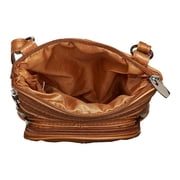 Roma Leathers Genuine Leather Multi-Pocket Crossbody Purse Bag