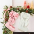 thumbnail image 3 of Dalrosia 2PCS Bow Christmas Stockings, 18in Velvet Christmas Stocking Hanging Xmas Tree Decor for Fireplace Holiday Festival Party Ornament(, 3 of 5