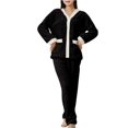 thumbnail image 2 of WCJM Fashion Night Gowns for Woman Womens Pajama Sets Fleece Pajamas Comfor table Pullover Tops Sleep Pants Lounging Warm Sleepwear, 2 of 4