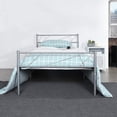 thumbnail image 4 of Cama Vida de lujo ligero Somier de hierro Combinaciones de múltiples tamaños, fácil instalación Plataforma de metal premium Niños adultos Listones robustos mejorados Cama individuall HOMEMAKE FURNITURE  LONITA TWIN SILVER, 4 of 9