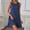 A383 Navy, variant on Women's Summer Sleeveless Crew Neck Midi Dress Ruffle Hem Tiered Flowy A-Line Dress Casual Loose Fit Lightweight Breathable Sun Dress For Beach Vacation