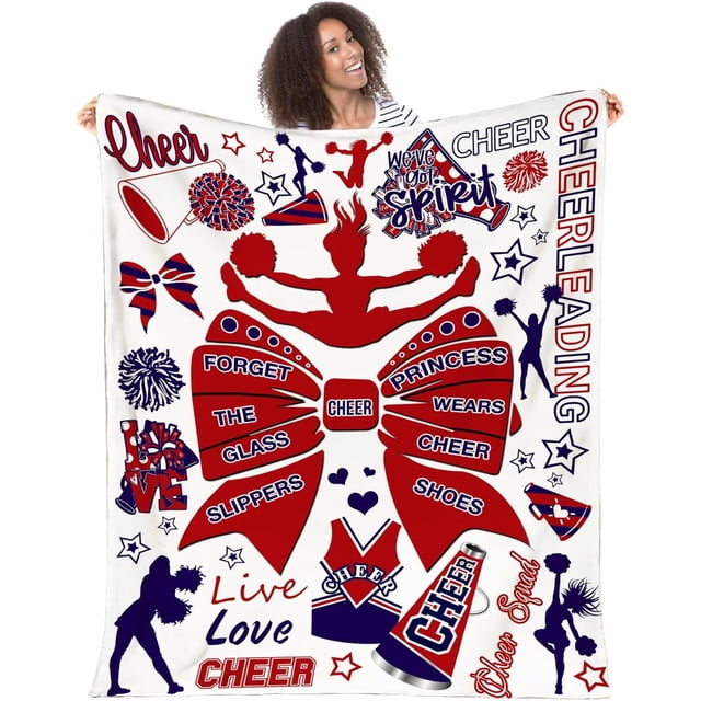 LHSHID Cheerleader's Gifts Blanket Cheerleading Gifts Blanket Soft Cheer's Flannel Blankets for Girls Teens Kids Bed Sofa Couch Cheer Gifts for Cheerleader's Birthday Cheer Blankets 60x80in