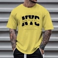thumbnail image 2 of NinXxx Men's Oversized 3D Print Summer Casual Comfortable Fashion Tee Yellow L Yellow L, 2 of 4