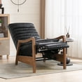 thumbnail image 7 of Bonzy Home Mid-Century Modern PU Leather Recliner with Adjustable Backrest & Footrest – Solid Wood Frame Accent Chair for Living Room, Bedroom & Sunroom, Black, 7 of 7