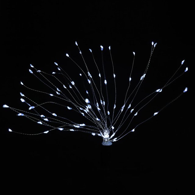 Lámpara solar de fuegos artificiales 120LED, Control de luz y Control remoto para jardín de césped, ocho modos de iluminación